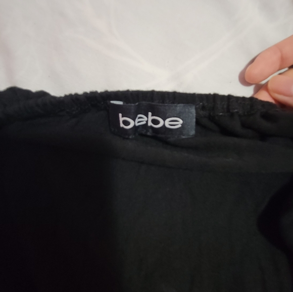 BEBE maxi sleeveless/backless black dress with gold accents - Picture 5 of 7